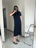 Stevesam人字拖女夏季轻奢软底防滑6CM坡跟厚底松糕跟室外沙滩鞋可外穿女 经典黑色 36 实拍图