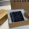 蔻驰（COACH）【品牌直供】男士短款折叠牛皮革钱包卡包黑色CR957礼物 实拍图