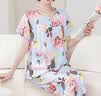 古今（GUJIN）中老年妈妈棉绸睡衣女家居服睡裤可外穿大码套装2XL 实拍图