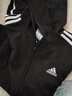 adidas休闲舒适三条纹毛圈布连帽夹克外套女装秋季阿迪达斯轻运动   黑色/白   XL 实拍图