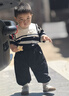 G.duck小黄鸭童装男童夏季套装2026新款洋气宝宝短袖薄款两件套男孩夏装 黑色套装 90 (建议80-90cm 1-2周岁） 晒单实拍图