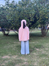 牧萌儿童防晒衣男女童防晒服夏季冰丝凉感宝宝防晒外套披肩 水蜜桃 XL 实拍图