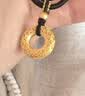 中国珠宝生日母亲节礼物送女友黄金吊坠男女款足金花丝平安扣项链 实拍图