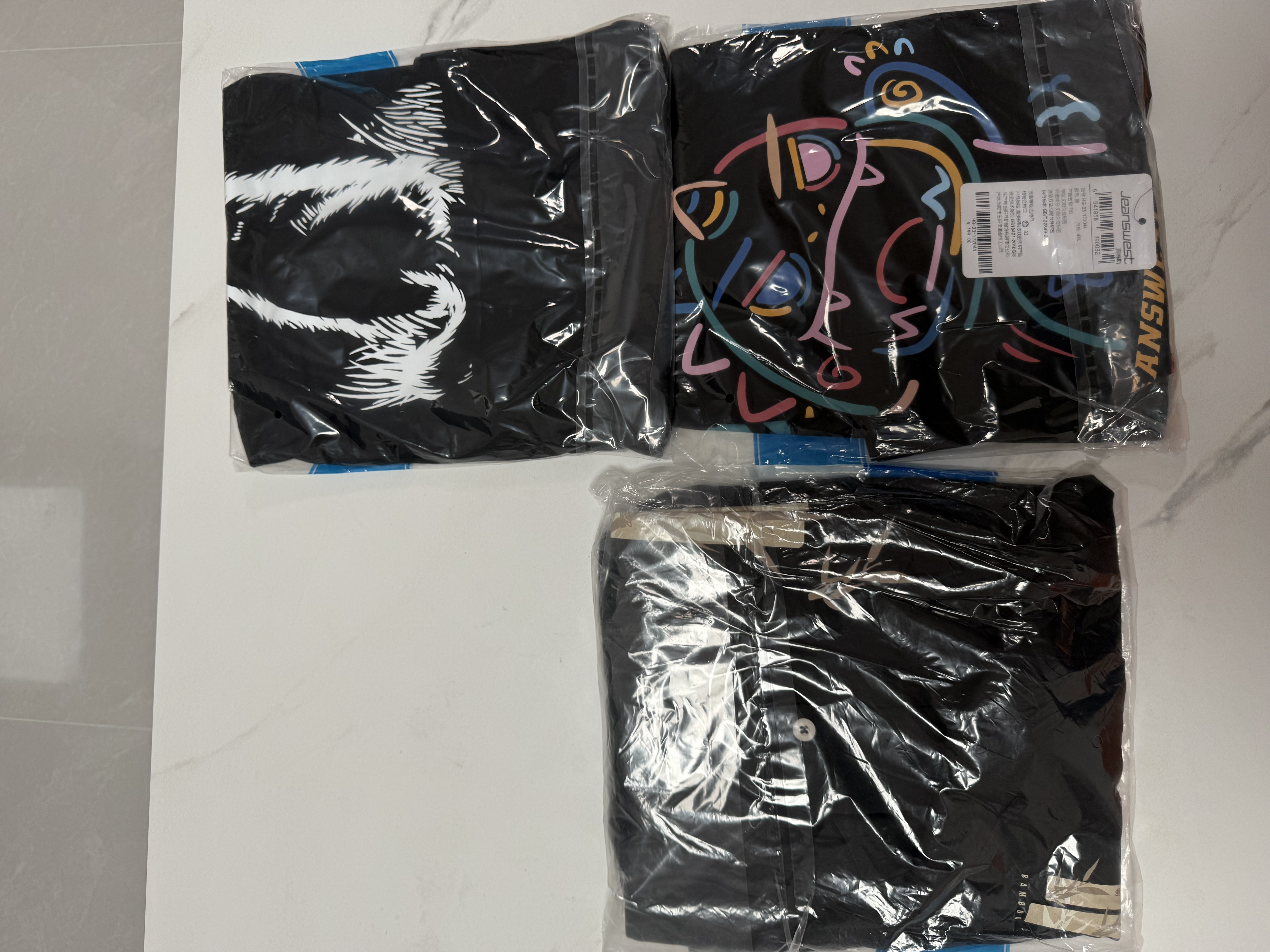 真维斯（Jeanswest）纯棉短袖t恤男运动潮流百搭休闲半袖2026新款打底夏季美式体恤衫 黑色(四色图腾) 4XL (体重205-230斤) 实拍图