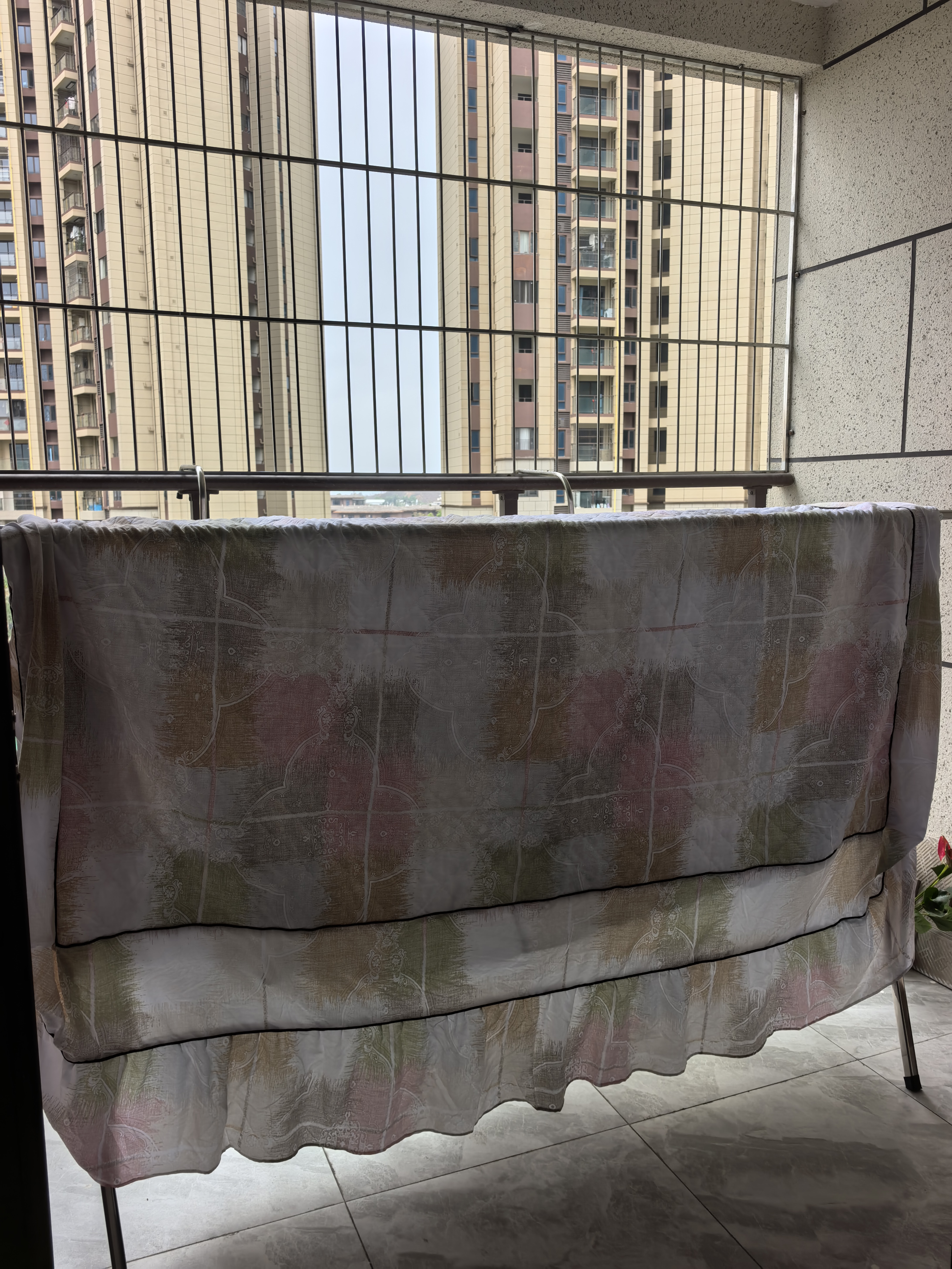 安纳福晾衣架免安装晾衣架落地折叠阳台晒衣架伸缩晒被架YJ95双杆2米 实拍图