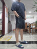 马登工装美式休闲冰皮牛仔短裤丹宁冰丝凉感宽松直筒五分裤男夏季 牛仔蓝 3XL 实拍图