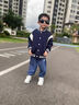 真维斯（Jeanswest）男童春秋外套儿童2026新款学院风拼接棒球服男大童春装时尚夹克衫 藏蓝/快乐生活K+太空骑行 110 实拍图