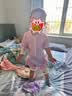 迪士尼儿童泳衣小女孩幼儿宝宝3-6岁连体式平角游泳套装D35024香芋紫90 实拍图