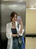 拉夏贝尔（La Chapelle）高级感莱赛尔冰丝衬衫女夏季宽松薄款外搭开衫韩系慵懒风微透罩衫 实拍图