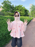 牧萌儿童防晒衣男女童防晒服夏季冰丝凉感宝宝防晒外套披肩 水蜜桃 XL 实拍图