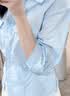 VEROMODA衬衫女新款含莱赛尔五分袖翻领上衣精致通勤326231002 冰沁蓝 XS 实拍图