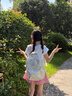 viney书包小学生初中高中大学生背包女大容量旅行双背包户外出游旅行包 白色+可爱挂件 简约轻便高颜值休闲减负电脑包 实拍图