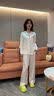 丝界真丝睡衣女100%桑蚕丝简约纯色舒适情侣休闲家居服丝绸套装礼物 实拍图