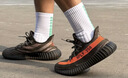 阿迪达斯Yeezy350椰子透气青少年学生灰橙运动鞋 送女友礼物 37 实拍图
