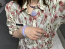 缅甸天然翡翠原石手镯玉石毛料冰种飘花满绿紫罗兰半明片料色料 缅甸天然翡翠 实拍图
