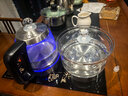 开品 全自动底部上水感应续水电热水壶 家用办公茶具套装烧水消毒茶台 可嵌入式玻璃烧水壶茶桌一体 1L 晶耀黑20X37CM 烧水煮杯 桶水款 实拍图