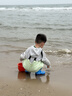 臻佑（Grsaed）儿童下水裤户外玩水服捉鱼赶海半身涉水裤连体鞋防水沙滩淡绿27码 实拍图