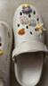 名创优品（MINISO）洞洞鞋男女款EVA夏外穿沙滩凉鞋防滑踩屎感包头情侣 白色+海星 实拍图