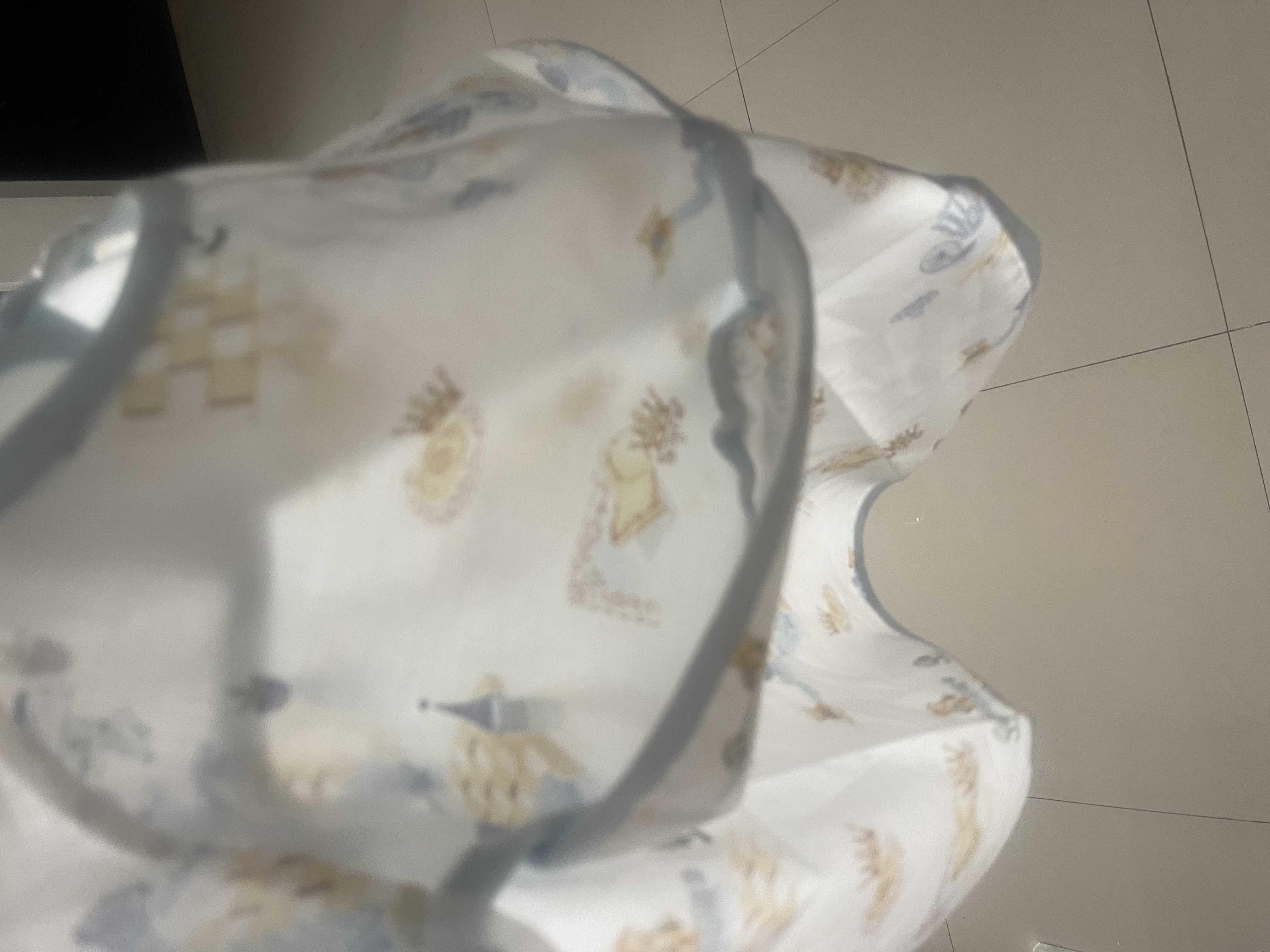 babycare宝宝吃饭罩衣儿童围兜婴儿反穿衣防脏辅食围裙 薄荷冰柠 100码 实拍图