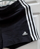 adidas休闲修身舒适三条纹修身短裤女装阿迪达斯官方轻运动   黑/白   S 实拍图