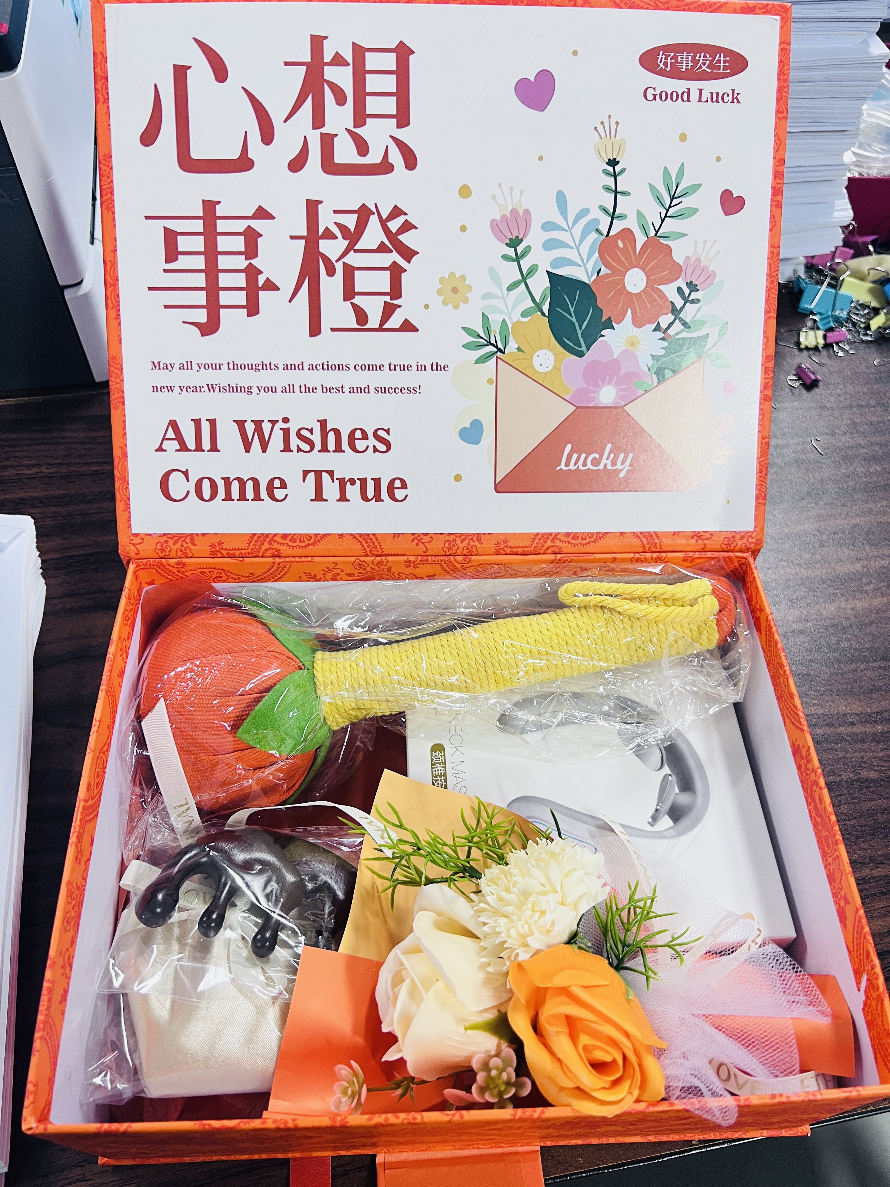甜蜜点肩颈按摩仪生日礼物实用永生花玫瑰花母亲退休毕业礼物教师节老师 实拍图