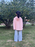 牧萌儿童防晒衣男女童防晒服夏季冰丝凉感宝宝防晒外套披肩 水蜜桃 XL 实拍图