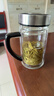 希诺双层玻璃杯带把手高档泡茶杯子男家用办公透明水杯XN-9321 435mL 实拍图
