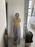 蕉下（beneunder）直筒裤速干女士通勤运动冰丝休闲长裤子防晒裤DS010 夏季款S 实拍图