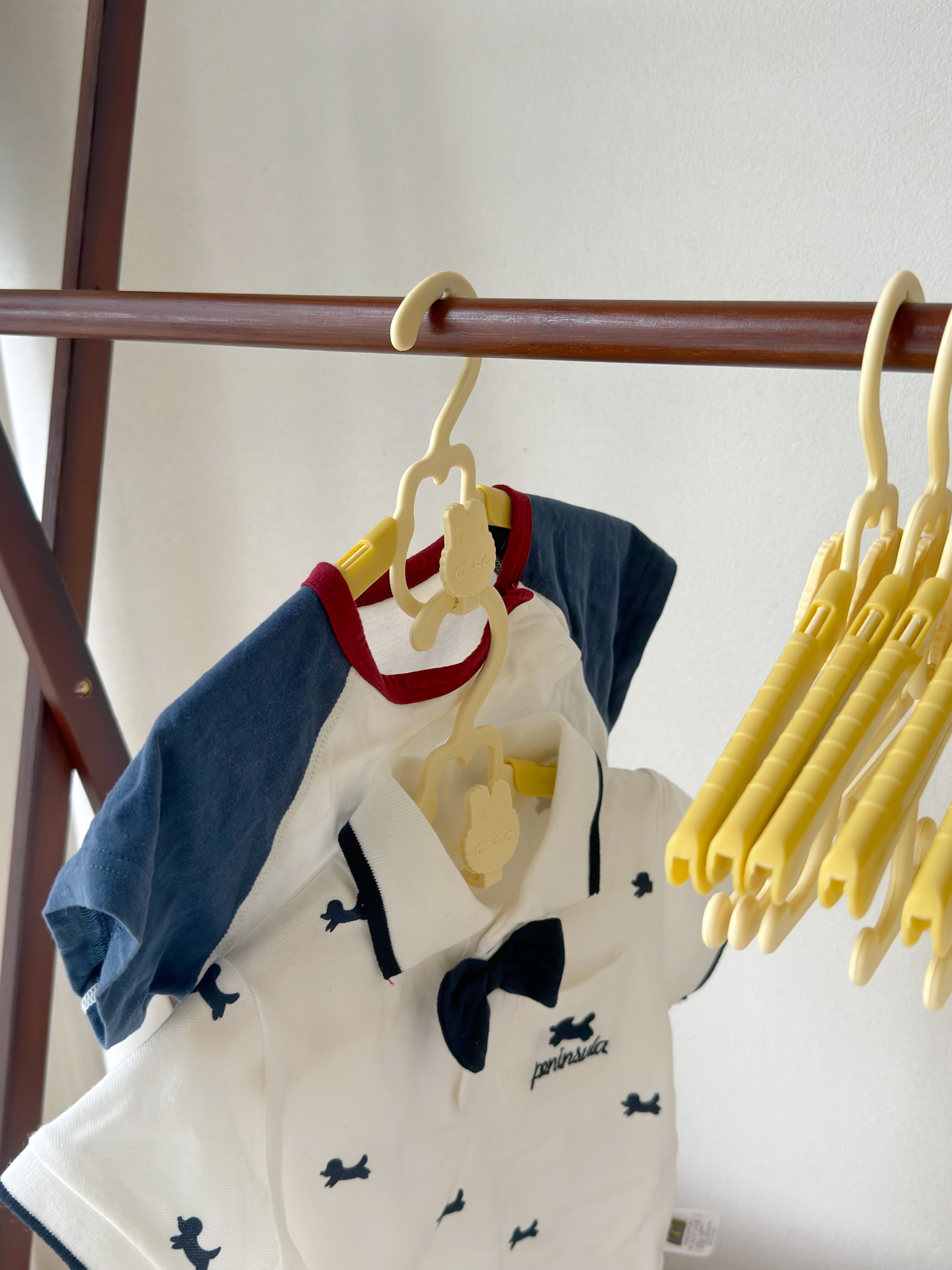 葆氏儿童衣架婴幼儿宝宝衣服架可伸缩小孩晾晒收纳可叠挂衣撑子10个装 实拍图