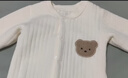 婧麒（JOYNCLEON）婴儿保暖连体衣秋冬季宝宝夹棉衣服哈衣新生儿空气棉睡衣爬服 斜开麻花小熊 80cm 实拍图