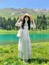 雪妃蓝琪（XUEFEILANQI）云南旅游穿搭森系绿色连衣裙夏季多巴胺波西米亚独特漂亮小裙子 杏色衬衫+绿色半裙有蕾丝（无腰绳） M 【建议95-110斤】 实拍图