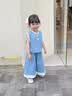 G.duck小黄鸭女童夏装牛仔套装2026新款儿童阔腿裤两件套宝宝夏季衣服 浅蓝色 110 (建议98-105cm 3-4周岁） 实拍图