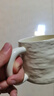 传旗水杯陶瓷马克杯咖啡杯办公杯子男女陶瓷杯简约石纹杯400ml奶油色 实拍图