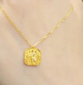 周六福爆闪方糖黄金项链足金吊坠生日礼物计价 约4.12g A0613172-40+5cm 实拍图