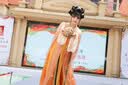 重回汉唐五折汉服-五折汉服-长安渡原创唐制齐胸衫裙破裙套装国风汉服女 上浅黄下橘黄齐胸套装/预售 付款45天内发货 M 160 实拍图
