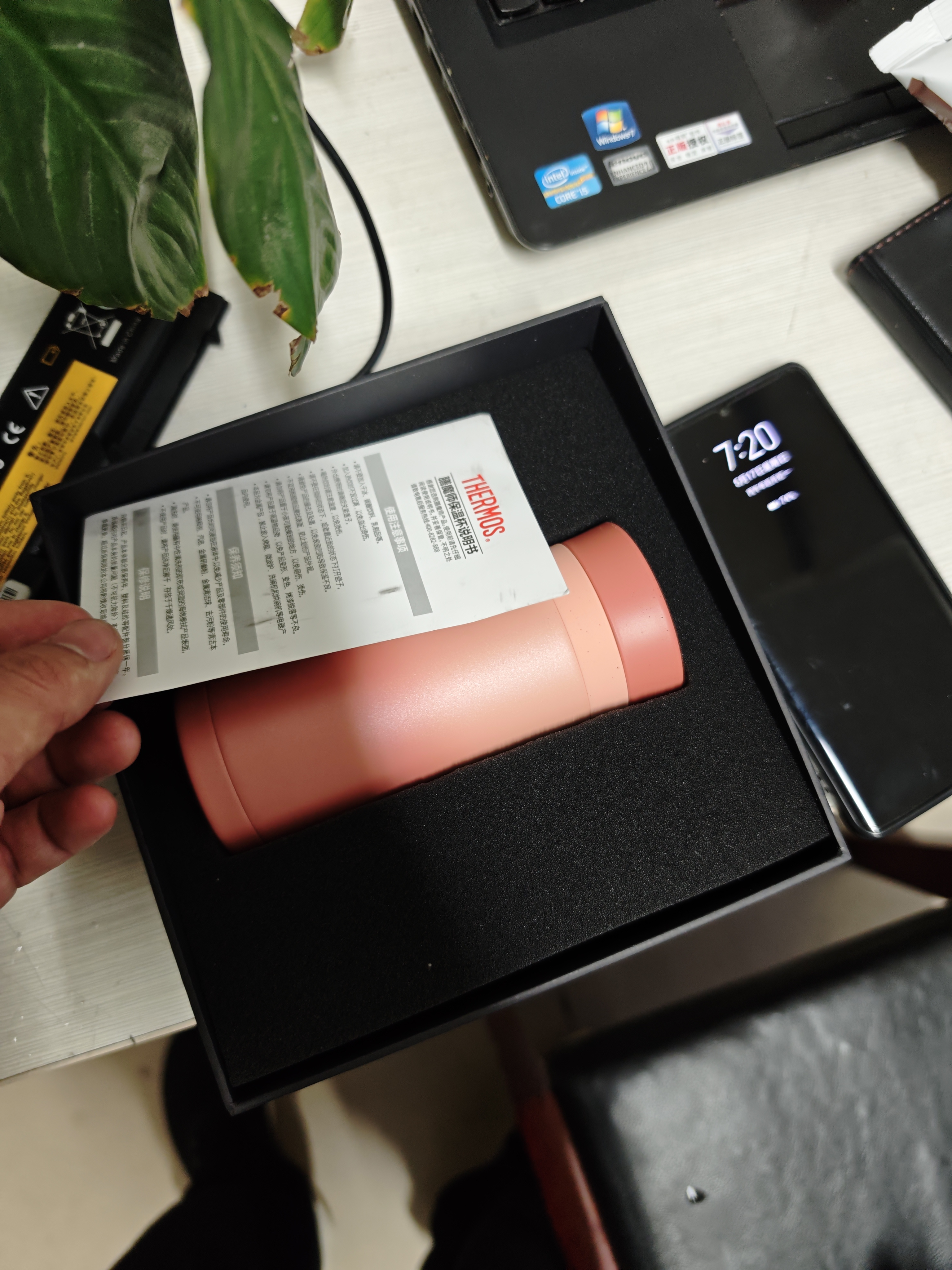 膳魔师（THERMOS）口红杯200ml不锈钢保温杯女小巧口袋杯水杯TCNC-200 PDC01 奶茶色 实拍图