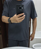 京东京造10A抗菌50支棉莫代尔凉感睡衣男夏季睡衣短袖T恤家居服海岩灰XL 实拍图