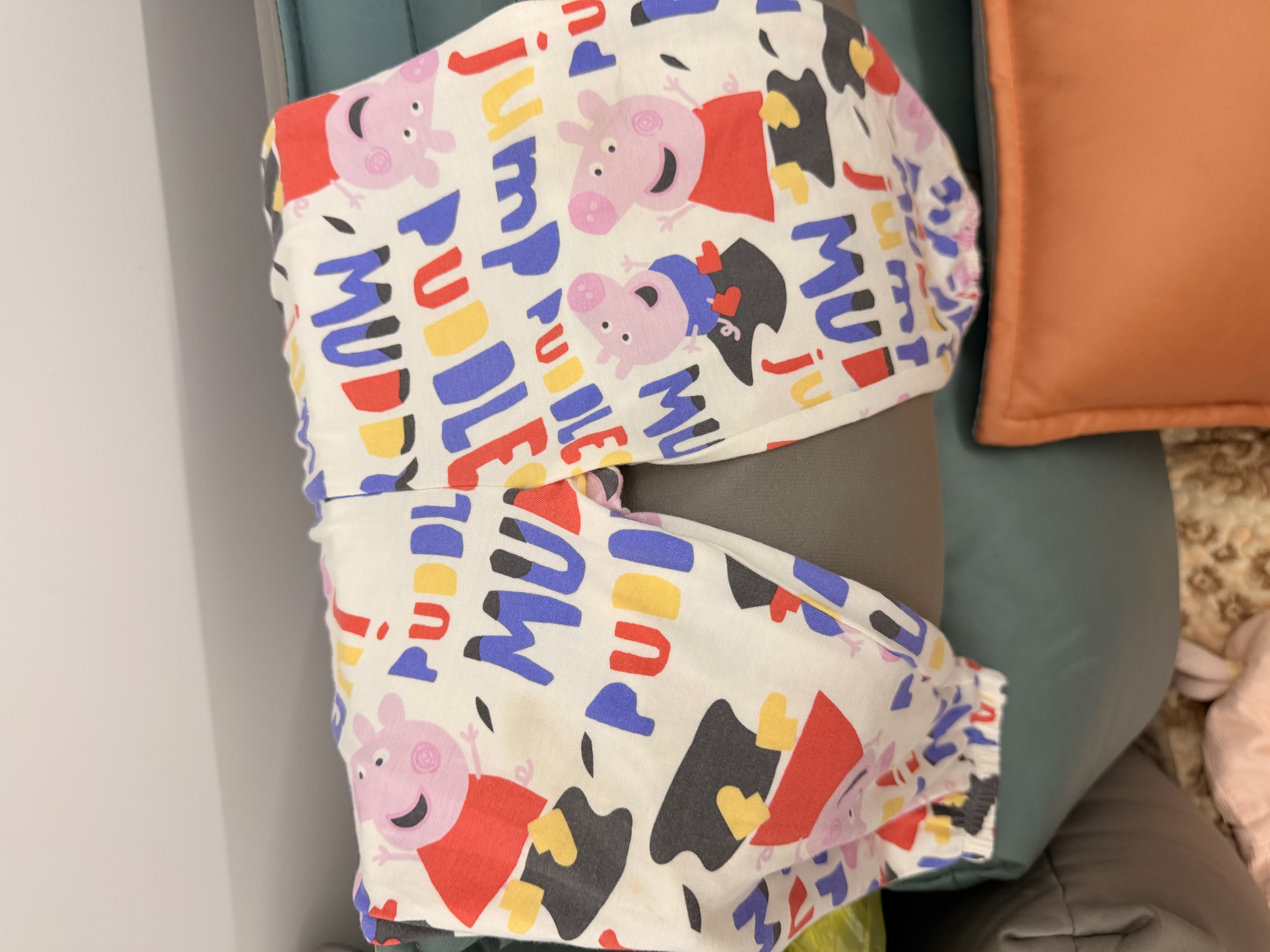 爱慕婴幼宝宝衣服小猪佩奇IP中性婴儿睡衣睡裤家居服套头短袖/裤子奶皮衣 裤子-小猪佩奇满印AB242E011 90 实拍图