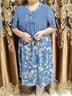 夏典素订女王（SE.PSTP）大尺码雪纺连衣裙女2026夏季妈M妈假两件拼接宽松遮肚子气质显瘦 蓝色 原版有口袋 3XL 【145-160斤】 实拍图
