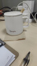 传旗陶瓷马克杯带勺盖咖啡杯牛奶杯早餐杯办公杯男女茶杯描金白400ml 实拍图