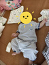 舒贝怡2件装婴儿衣服夏季薄款新生儿连体衣短袖哈衣儿童爬服藏青73CM 实拍图