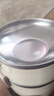 【带饭必备】饭盒带盖上班族密封饭盒不锈钢学生便当盒餐盒保鲜盒 乳白色2层 实拍图