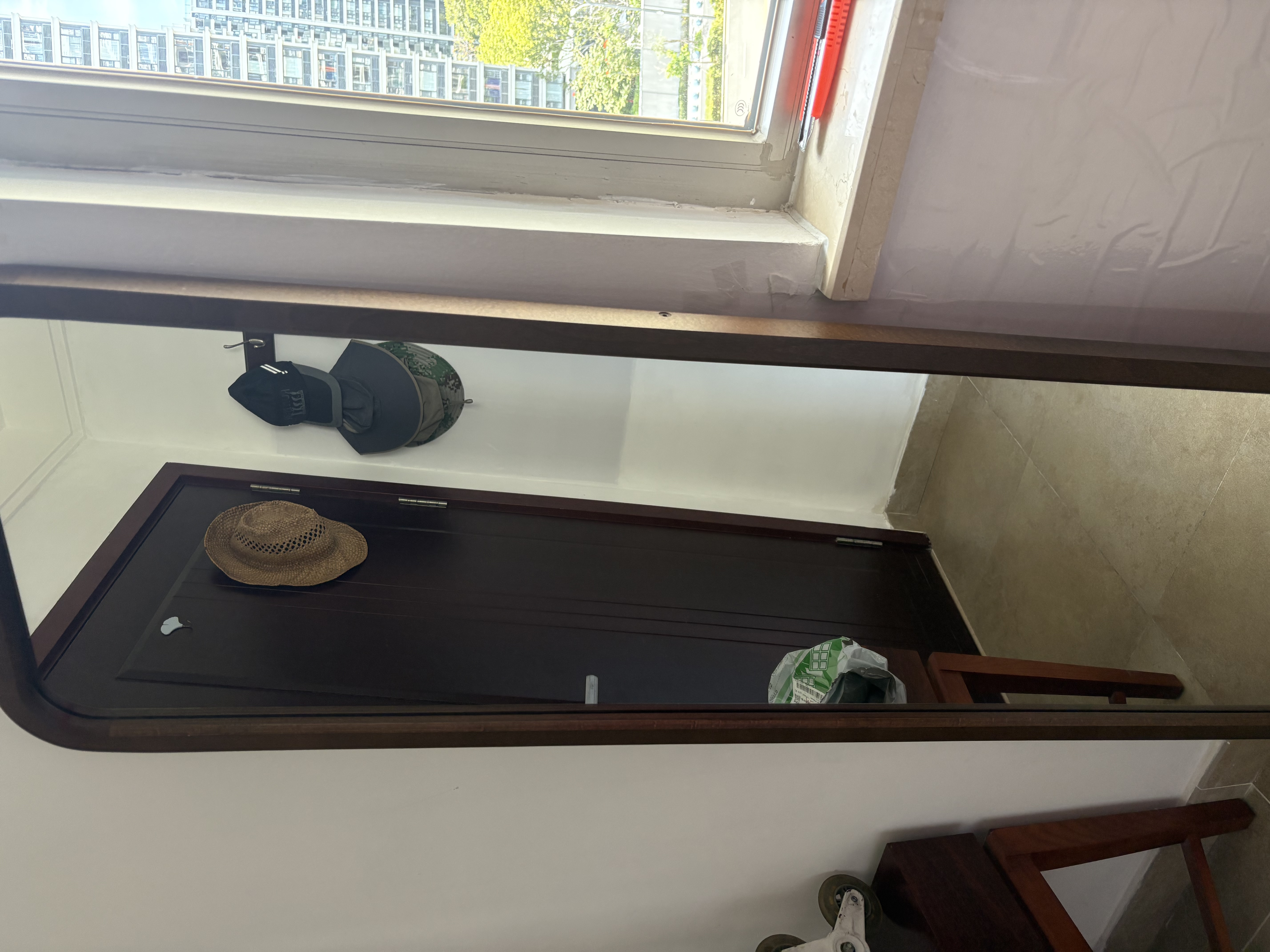 家逸（JIAYI）北欧实木穿衣镜全身镜落地镜试衣镜舞蹈镜壁挂贴墙镜子家用卧室 胡桃色【经典款】 实拍图