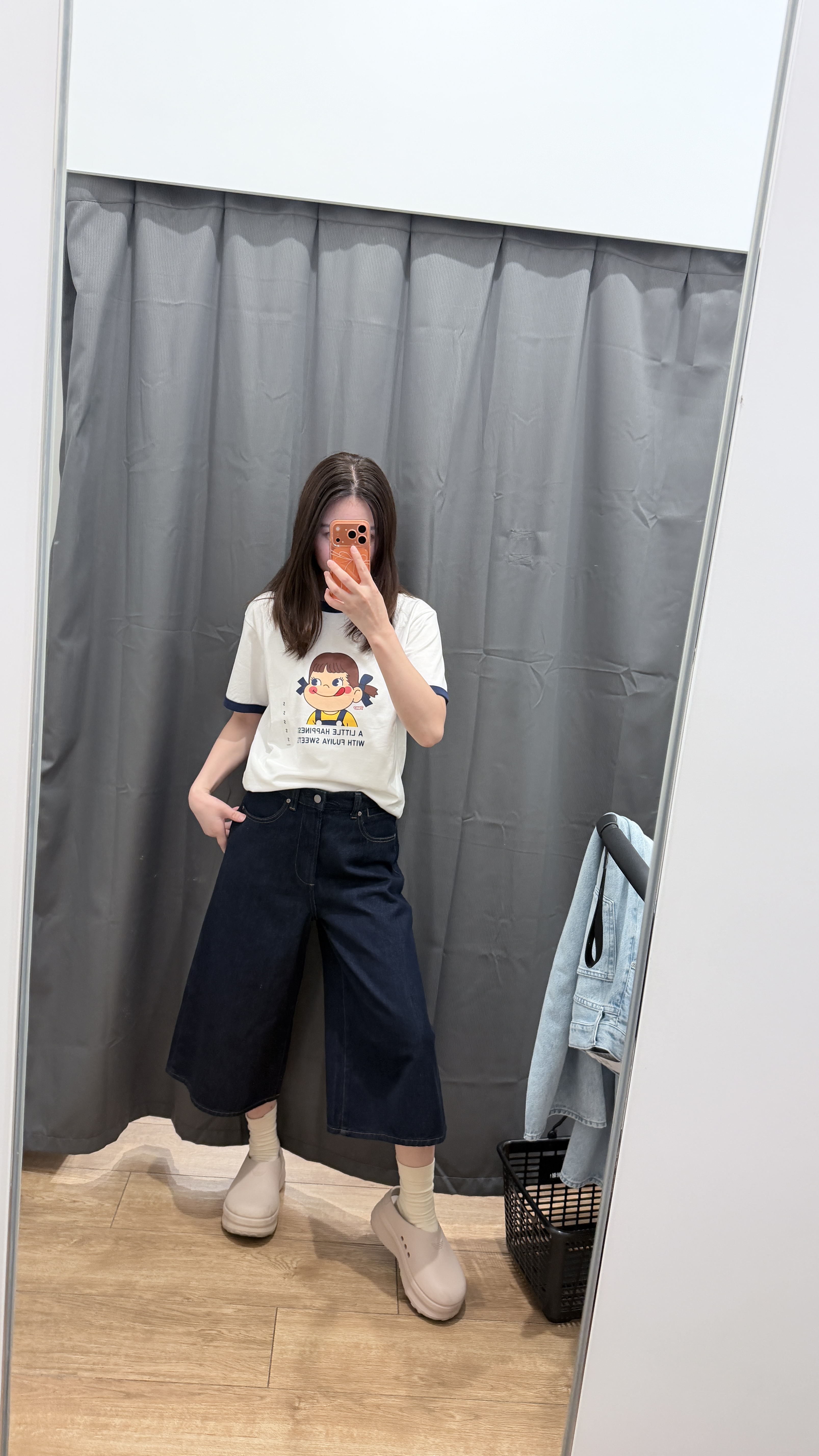 优衣库牛仔裙裤/水洗产品女装阔感裙裤26春夏新款488694 488694/69藏青色 26 /160/66A 实拍图