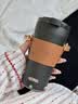 膳魔师（THERMOS）便携电动搅拌杯咖啡杯新款陶瓷涂层车载办公室保温杯高颜值水杯子 膳魔师-曜夜黑【395ml】+咖色杯套 实拍图