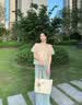 viney【彭小苒同款】牛皮托特包包女包单肩包生日礼物高级感送女友老婆 【米白】高档品牌大容量手提包 实拍图