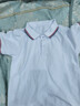 罗蒙男童短袖polo衫校园服饰春夏T恤女童班服 条纹白色短袖POLO衫150 实拍图