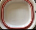 诺兰森迪 旅行折叠盆家用宿舍洗脸盆便携式军训用品水盆粉白色-小号 实拍图