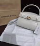 CHARLES&KEITH鳄鱼纹凯莉包手提斜挎婚包包女包生日礼物送女友CK2-50270880-1 Ivory象牙色 S 实拍图