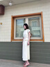 Olrain欧芮儿2026新款夏季休闲设计感女装短袖T恤a字半身裙套装女两件套 杏色 S 实拍图